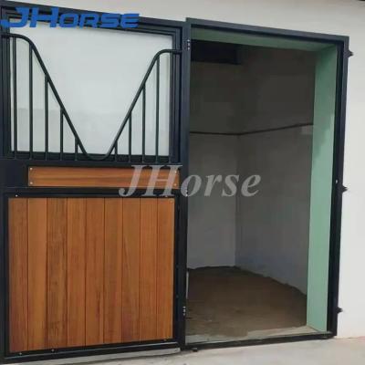 China Outdoor Portable Riding Barn Door Metal Horse Barns Black Powder Coated for sale