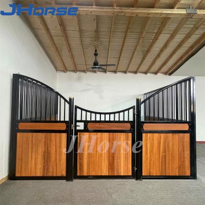 China European Standard Building Horse Stalls Galvanized Iron Grill Swivel Door Bamboo for sale