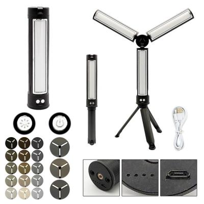 China Rechargeable Camping Lantern 3 Panels Lantern With Tripod φ4.0x H18.6cm ABS + PS +PC for sale