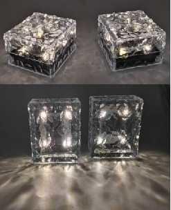 China SMD2835 Warm White Solar Powered Garden Lights Ice Brick Light 10*10*5cm 4pcs for sale