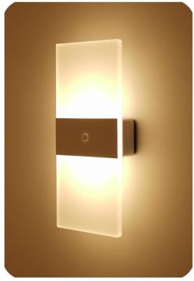 China Luz de parede LED recarregável com sensor de movimento PIR Luz de parede com sensor de movimento LED Acrílico Metal à venda