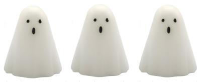 China Wax Little Ghost Candle LED Light 3pk 1 On-Off 7.3*6.5*8.7cm 1CR2032 Battery for sale