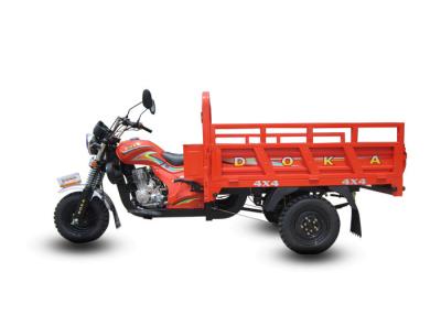 China Red 150CC Motorized Cargo Tricycle , Chinese Trike Motorcycle With Light Cargo Box for sale