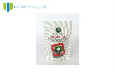 Chine le papier blanc de 50g emballage tiennent la poche, poche rescellable de tirette empaquetant le thé de Matcha à vendre