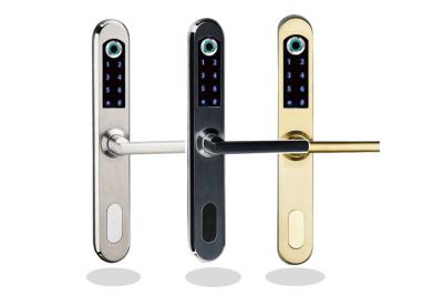 中国 自動ガラス ドアの指紋ロック、RFIDカード アルミニウム滑走指スキャン ドア ロック 販売のため