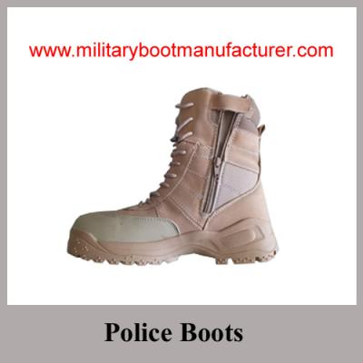 China Wholesale China  Man-made PU Leather Khaki Color Police  Desert Boot for sale