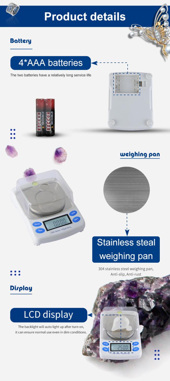 Lab 0.001g Electronic Digital Precision Weighing Mini Balance Digital electronic jewelry Mini balance Weighing scales