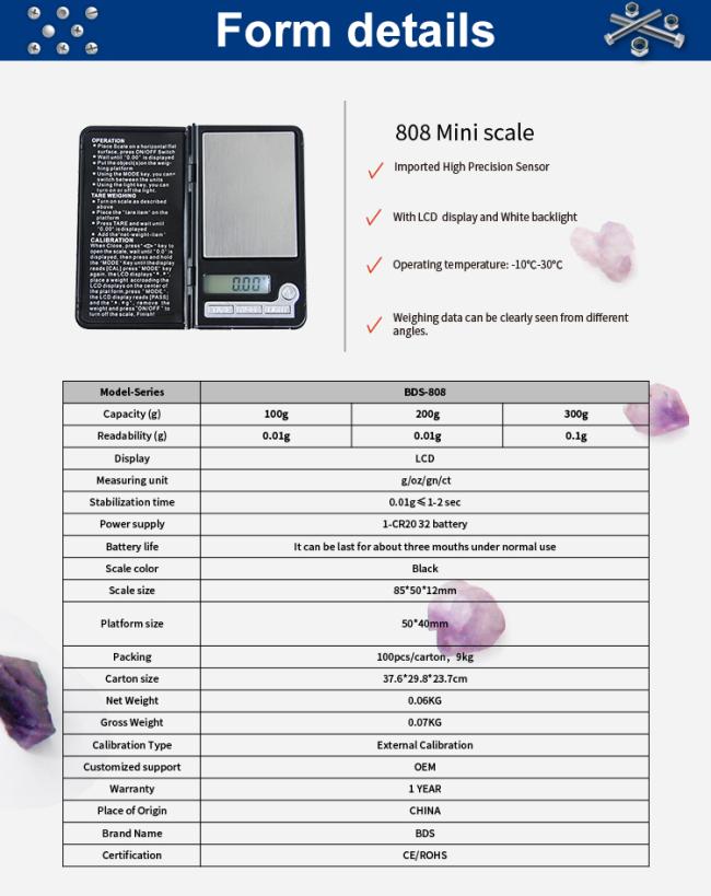 Digital Pocket Jewelry Scale Mini Scale Jewellery Black 0.01g Scale 10mg Small Portable Weigh Bascula