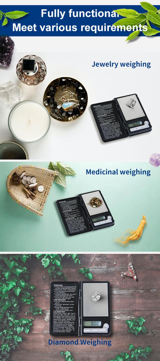 Digital Pocket Jewelry Scale Mini Scale Jewellery Black 0.01g Scale 10mg Small Portable Weigh Bascula