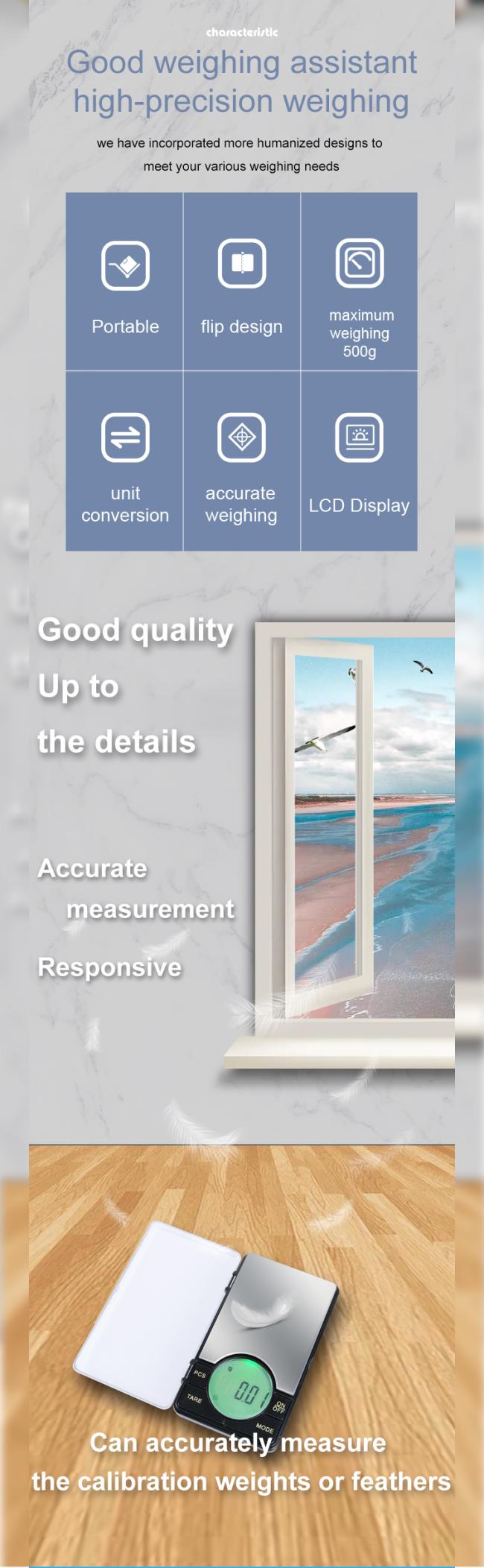 Weighing scales 0.01 Accuracy Kitchen Digital scale LCD Display Pocket scale BDS from China