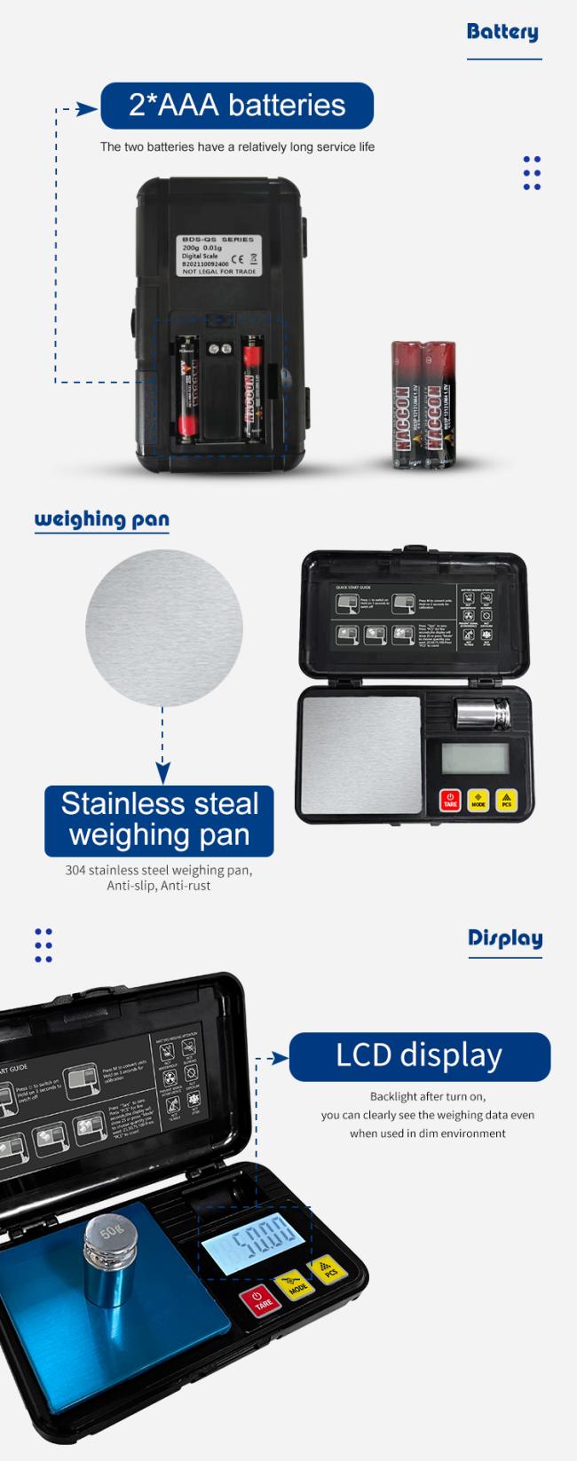 Precise Pocket Digital Electronic Scales LCD Display making jewelry tools digital waage Weighing scales