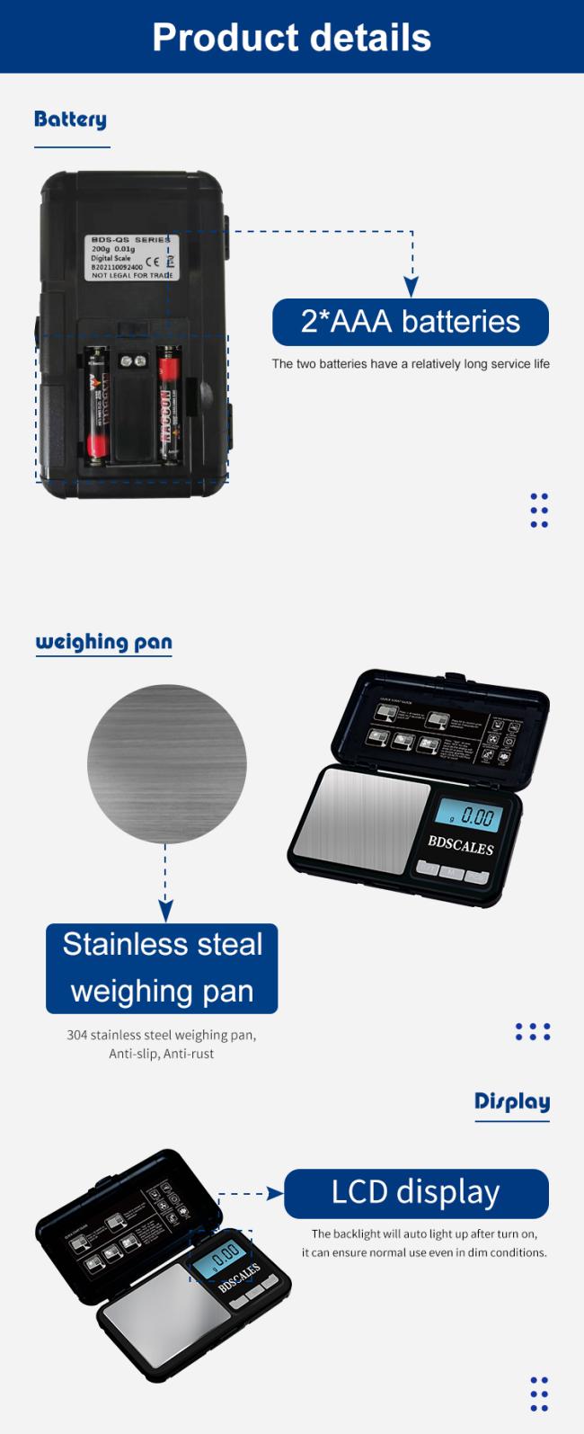 Pocket Scale Electronic Gold Cosmetics Coffee Tea Baking Powder Gram Scales 0.01g ABS Stainless Steel