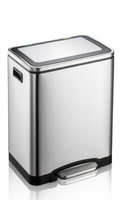 China Living Room Pedal Sanitary Bin , 16L Rectangle Stainless Steel Trash Can for sale