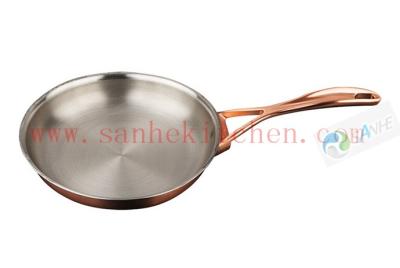 China Frying pan with material titanium and copper claded ,thickness 1.5mm and diamter 20cm for sale