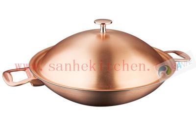 China Titanium cooking wok,thickness 1.5mm and diamter 36cm for sale