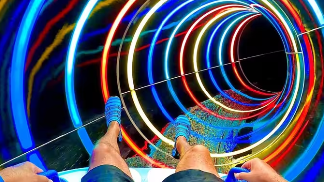Technical diagram of Black Hole water slide structure