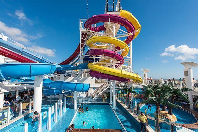 Completed spiral water slide attraction