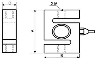 Tension load cell S type 50kg to 20 ton dimension