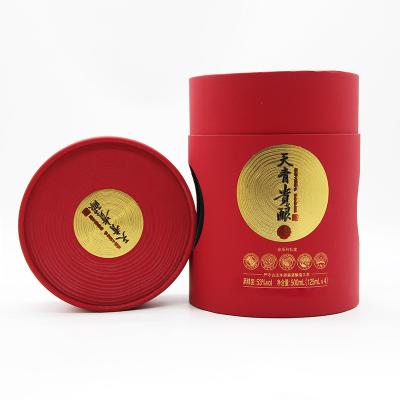 China Lightweight Reusable Cardboard Cylindrical Packaging Box For Whisky Bottle Package for sale