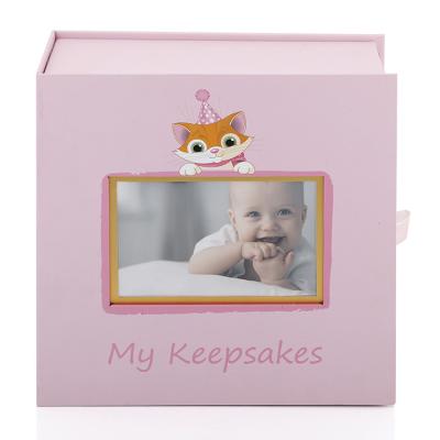 China Biodegradable Custom DIY Storage Printing Paper Box Baby Pink Gift Set Newborn Photo Box with 5 Boxes for sale