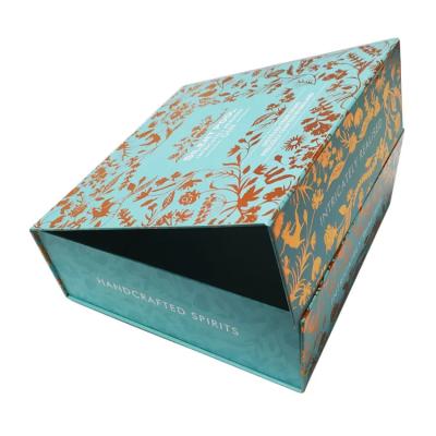 China Custom Logo Printed Folding Magnetic Gift Box With Ribbon FSC Certified for sale