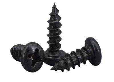China Black Plating Self Tapping Metal Screws With Cross Recessed Pan Head DIN 7981 for sale