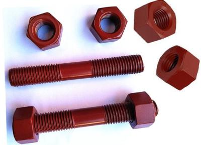 China High Temperature Resistant PTFE Double End Threaded Stud Bolts With Nuts for sale