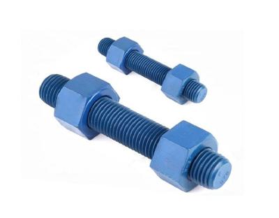 China PTFE SS 304 316 Double Ended Bolt , Full Thread Stud Bolt With Nut for sale