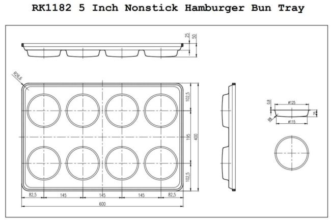 Rk Bakeware China-5 Inch Nonstick Macdonald′s Hamburger Bun Pan