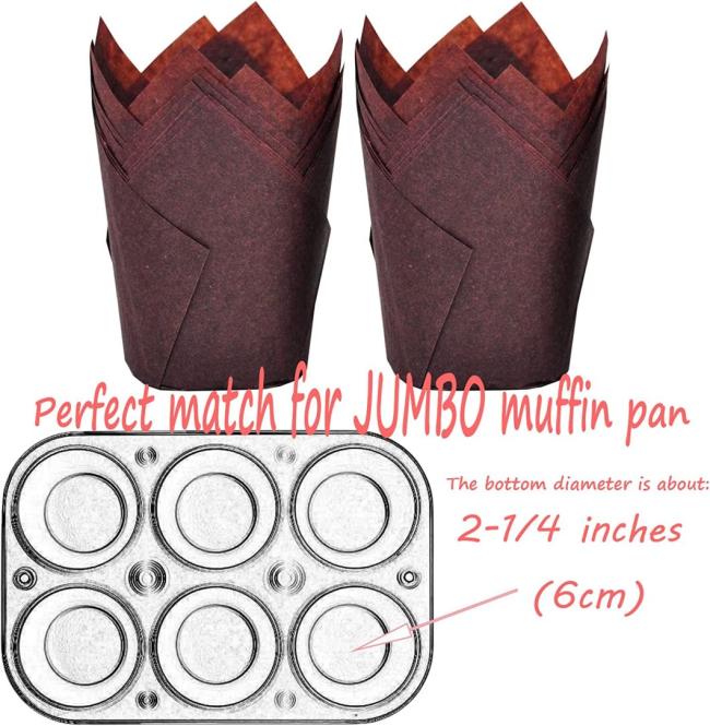 Rk Bakeware China Large Size Brown Greaseproof Paper Baking Cupcake Muffin Liner Tulip Baking Cup