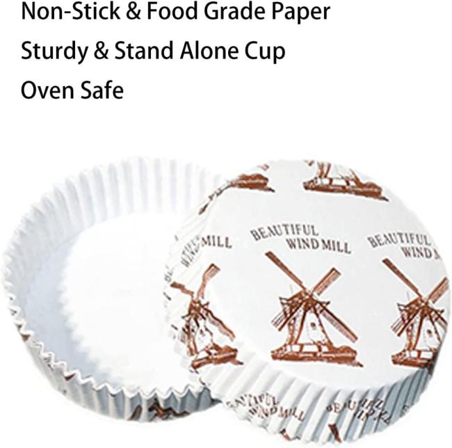 Rk Bakeware China 3.5 Inch Greaseproof Paper Baking Cups, Large Muffin Liners Cupcake Liners, Jumbo Muffin Liners