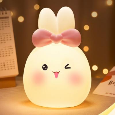 China Pat Star Projection Lamp Sugar Milk Rabbit Silicone Night Light Birthday Gift for sale