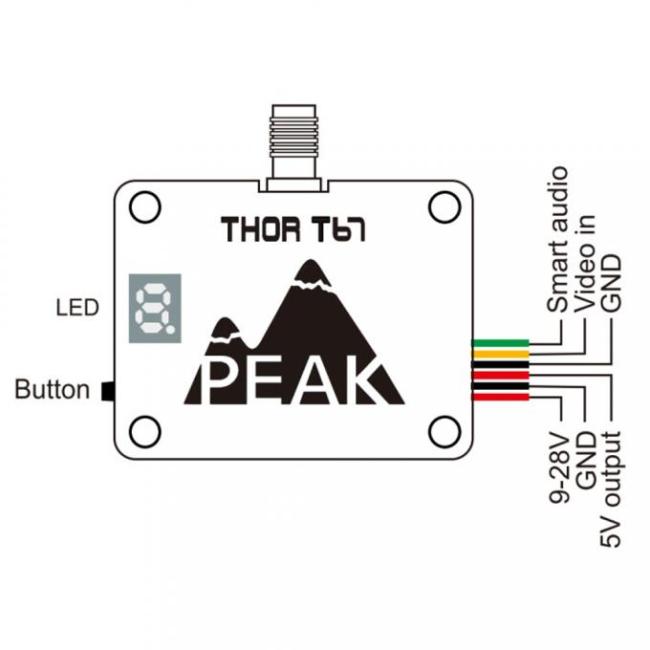 PEAK THOR T67 FPV Video Transmitter side view