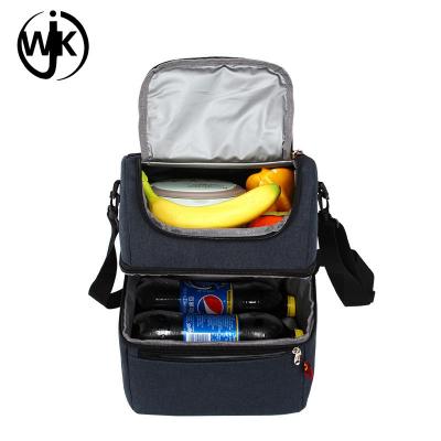 China 600D Oxford cooler bag with logo soft strap easy clean cooler bag milk Double deck design with large capacity bento bag for sale