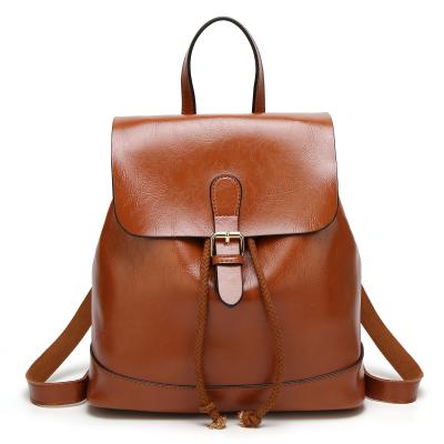 China newest online leather women handbag fashion school backpack bag ladies smaller backpack for sale