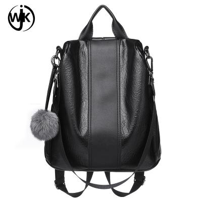 China Chinese factory Brown and Black sling shoulder backpack l outdoor backpack Elegant leather backpack for women for sale