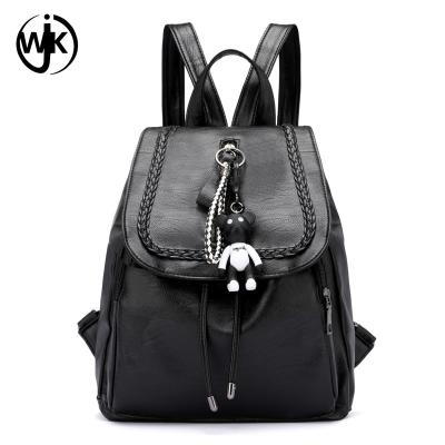 China Droppshipping Fashion Style Custom waterproof black backpack Guangzhou bag factory faux leather backpack for sale