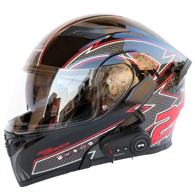 China Bluetooth Motorcycle helmet unisex double lens open face motorcycle helmet for sale 16 color 4 size for sale