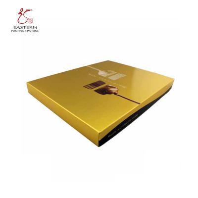 China Black 350gsm Gold Cardboard Paper Chocolate Boxes With Inserts 25x25x5cm for sale