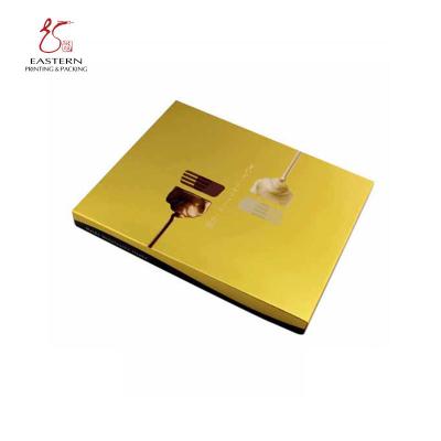 China 350gsm Gold Cardboard 12 Chocolate Boxes With Inserts With Lids 25x25cm for sale