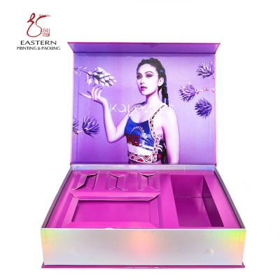 China Flip Top 14cm Width Cosmetic Packaging Paper Box For Skincare Set for sale