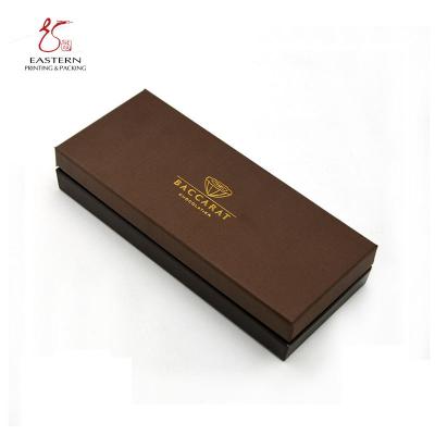 China Custom Made 100mm Width Chocolate Packaging Paper Box With Silver Insert for sale