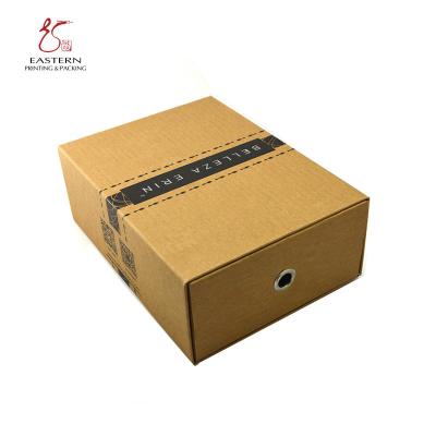 China CMYK Color Kraft Paper Shoe Box , Drawer Type Shoe Box Custom Size Accepted for sale