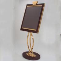 Quality Customized Golden Metal Sign Holder Hotel Restaurant Metal Sign Stand for sale