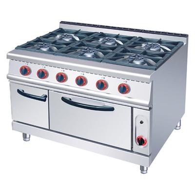 China Gas Kitchen Basic Cooking Equipment  Stove 6 Burner For Commencial Restaurant for sale