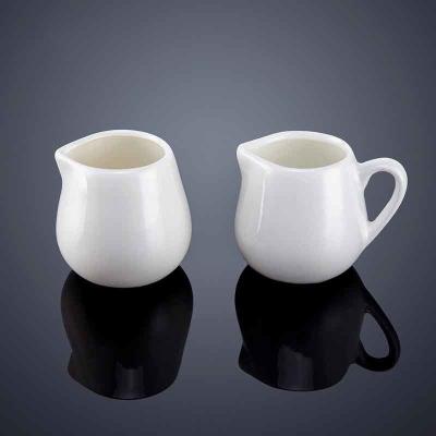 China White Coffee Milk Creamer Pitcher Porcelain Small Serving Sauce for sale