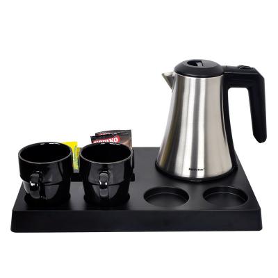 China 0.8L Stainless Steel Electric Kettle With Coffee Wooden Tray Set for sale