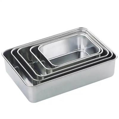 China Square Stainless Steel Baking Tray Tableware And Utensils Steel Baking Sheet for sale