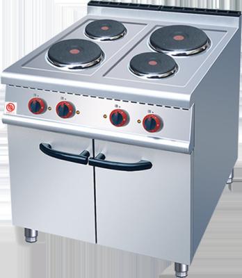 China Cocina comercial Cocina redonda Plato 4 Plato caliente Estufas de cocina eléctricas con horno en venta