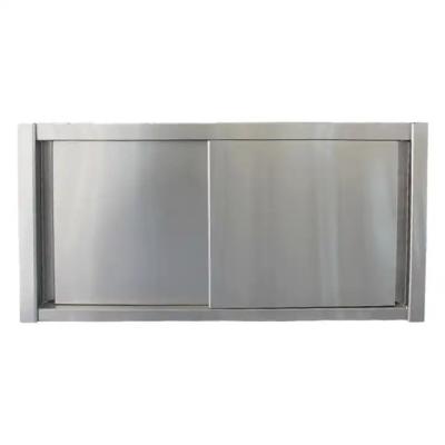 China Cupboards Stainless Steel Table And Sink Wall Mounted Cabinet With Sliding Door for sale